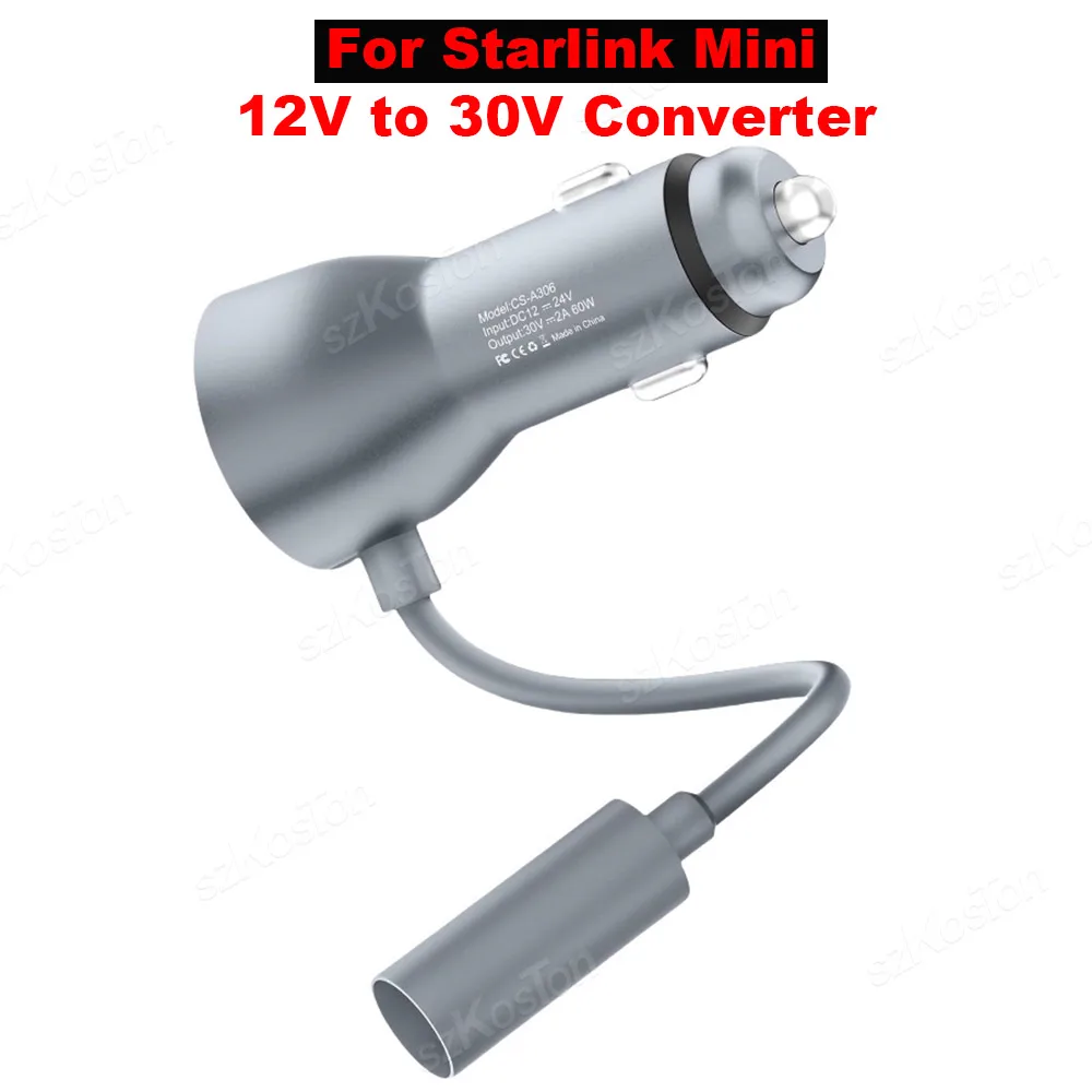For Starlink Mini 12V to 30V Step Up Converter Power Cigarette Lighter Adapter Car Charger DC Extension Cable for RV Boats