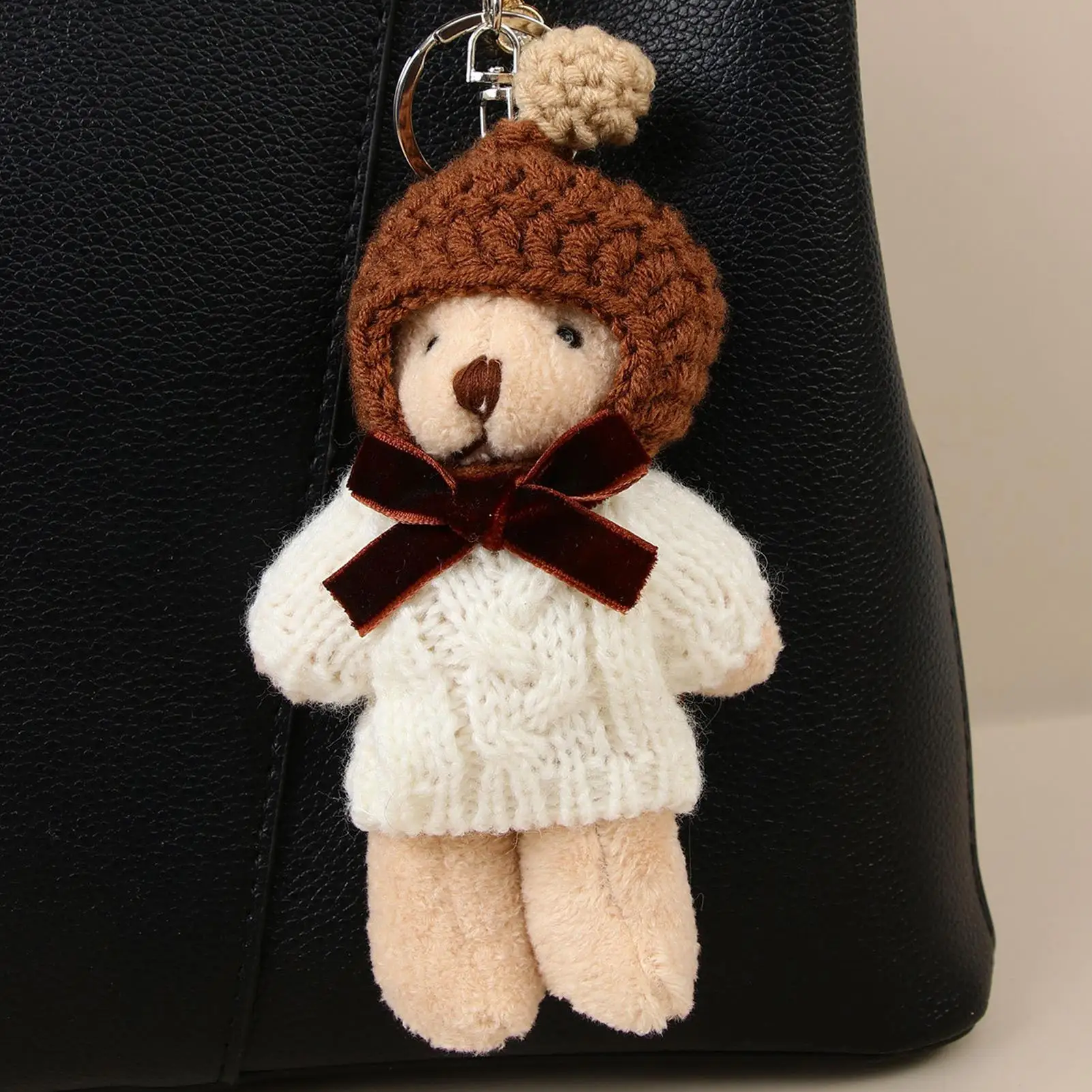 Cute Bag Charms Adorable Pendant Ornaments Bear Bag Charm For Purse Wallet Pocket Home Office Travel Birthday Daughter view 4