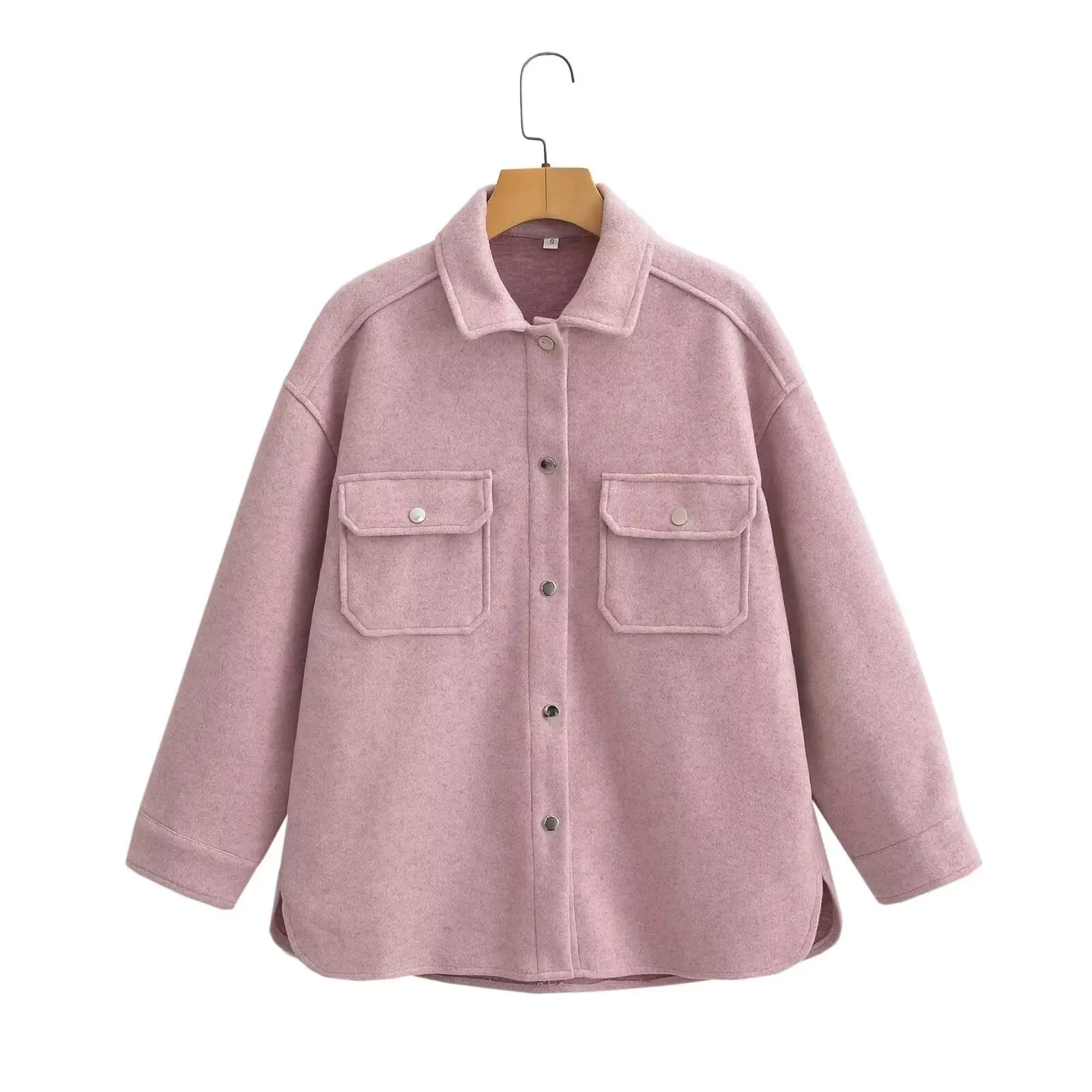 KIDCRKJ, abrigo informal de primavera para mujer, abrigo de lana holgado con cuello de solapa y un solo pecho para mujer, prendas de vestir elegantes con temperamento para mujer