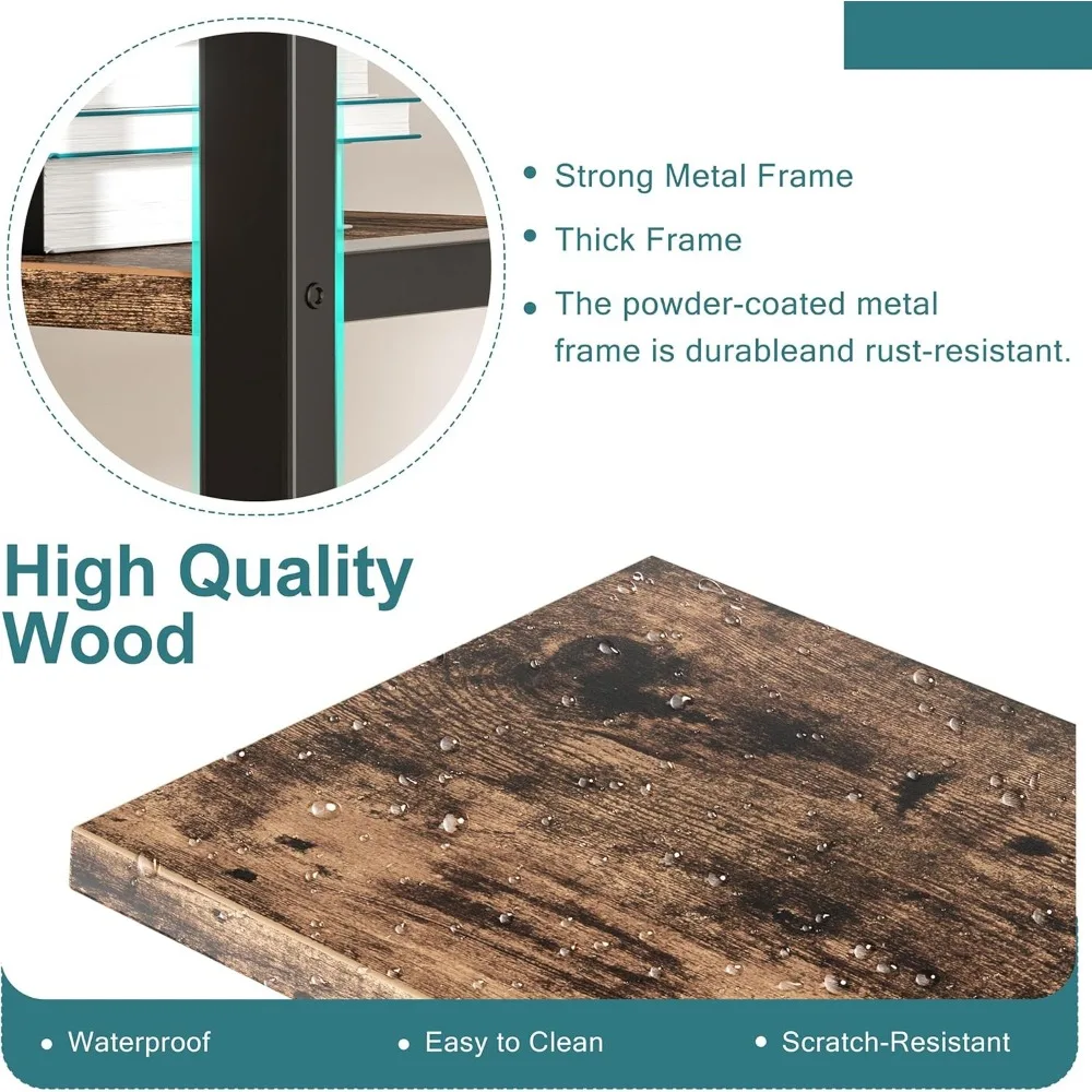 Shintenchi Estantería, Estantería arqueada Librería de 5 niveles, Estante alto para CD/Libros, Organizador de almacenamiento de estante de oficina en casa, Bo moderno