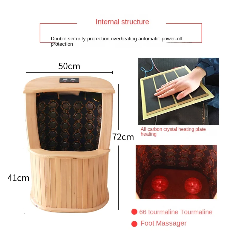 Far Infrared Massage Feet Bathing Tub Water-Free Heating Sweat Steaming Sauna Box