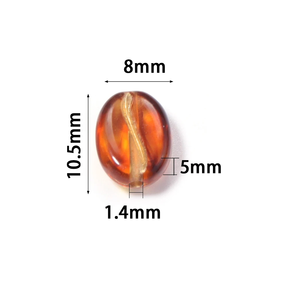 100 Stück/Set Handbemalte Acryl-Kaffeebohnenperlen in verschiedenen Farben, lose Abstandsperlen für die Schmuckherstellung, DIY-Armband- und Halskettenzubehör – Detail 1