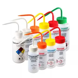 1pc 250ml 500ml Safe Wash Bottle with Label Acetone Methanol Ethanol Laboratory Cleaning Bottle