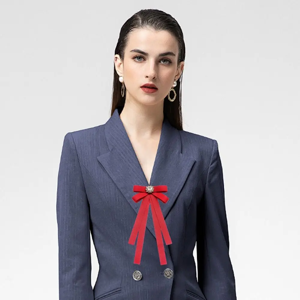 College Style Butterfly Knot Adjustable Elastic Band Solid Color Ribbon Diamond Bowtie Simple Slim Business Dress Collar Flower