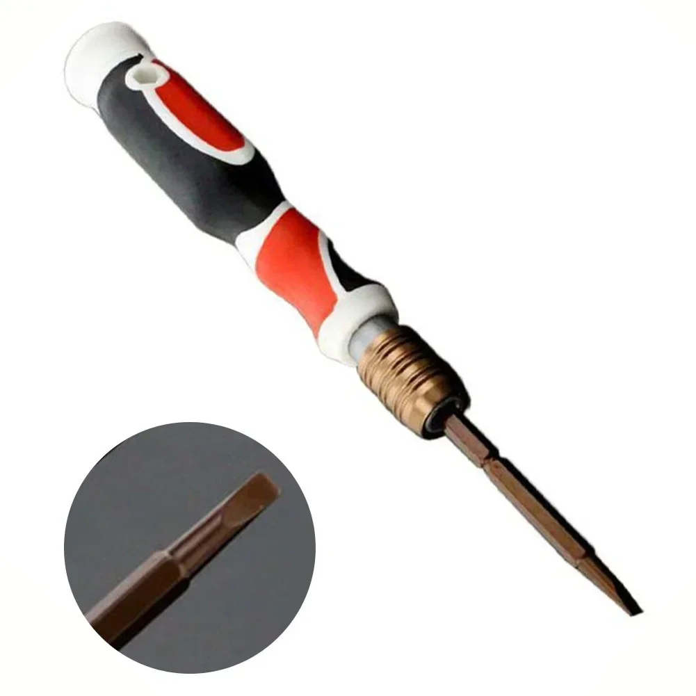 Dual Purpose Screwdriver Alloy Steel Anti-skid Handle Easy To Use Magnetic PP + PRT 1 Pcs 4mm Adjustable Office