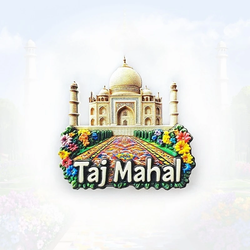 مغناطيس ثلاجة تاج محل - ديكور هندي ثلاثي الأبعاد، هدية رائعة من الرخام مع مغناطيس قوي