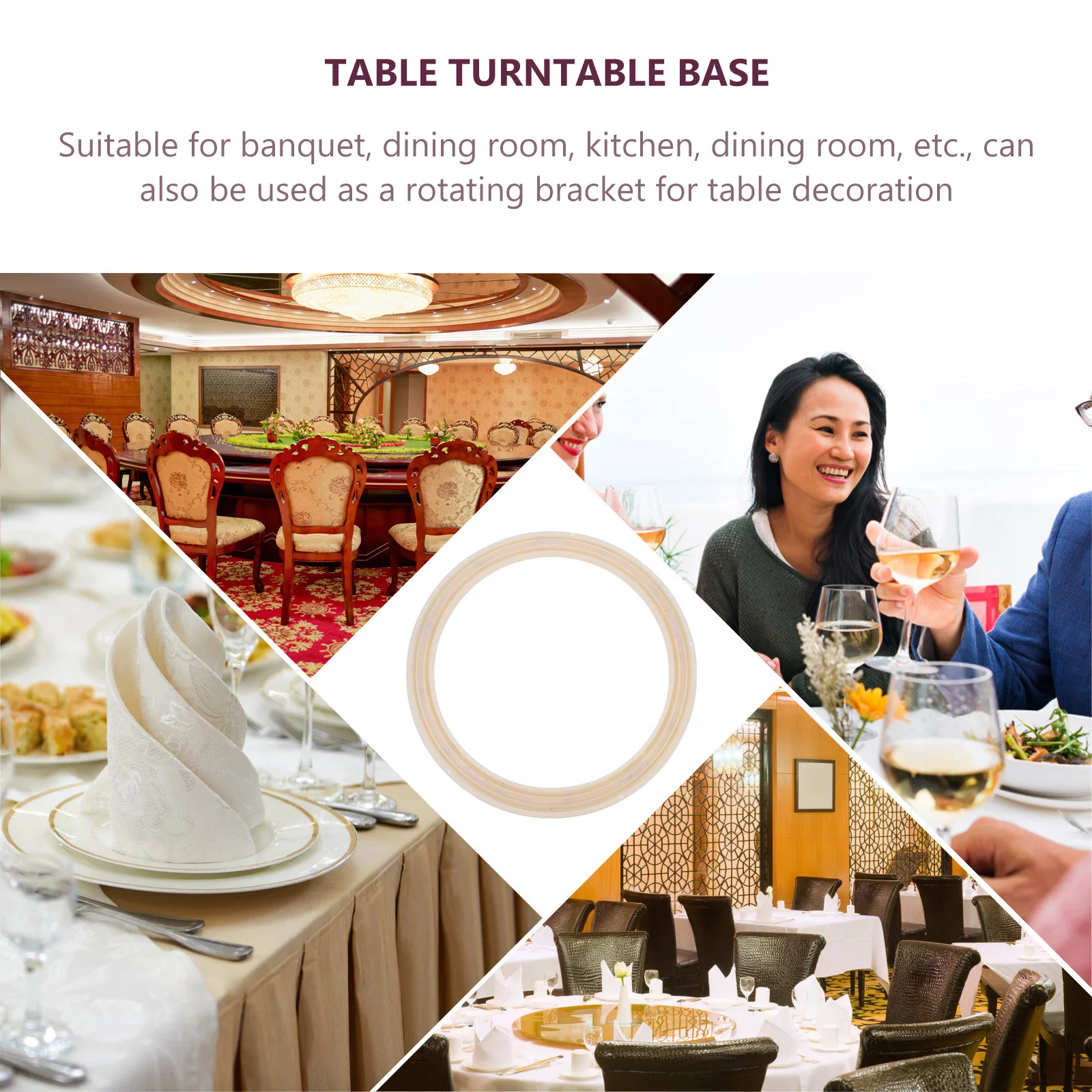 

Premium ABS Round Turntable Bearing 360 Degree Rotating Base Mute Table Swivel Plate for Easy Food Sharing in Banquets