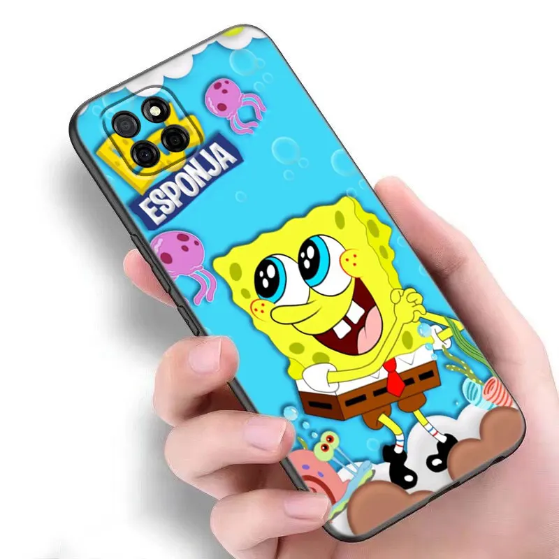 Cute S-SpongeBob Phone Case For Samsung A13 A22 A24 A32 A23 A25 A34 A35 A52S A53 A54 A55 A73 5G A12 A14 A15 A31 A33 A50 A51 A72