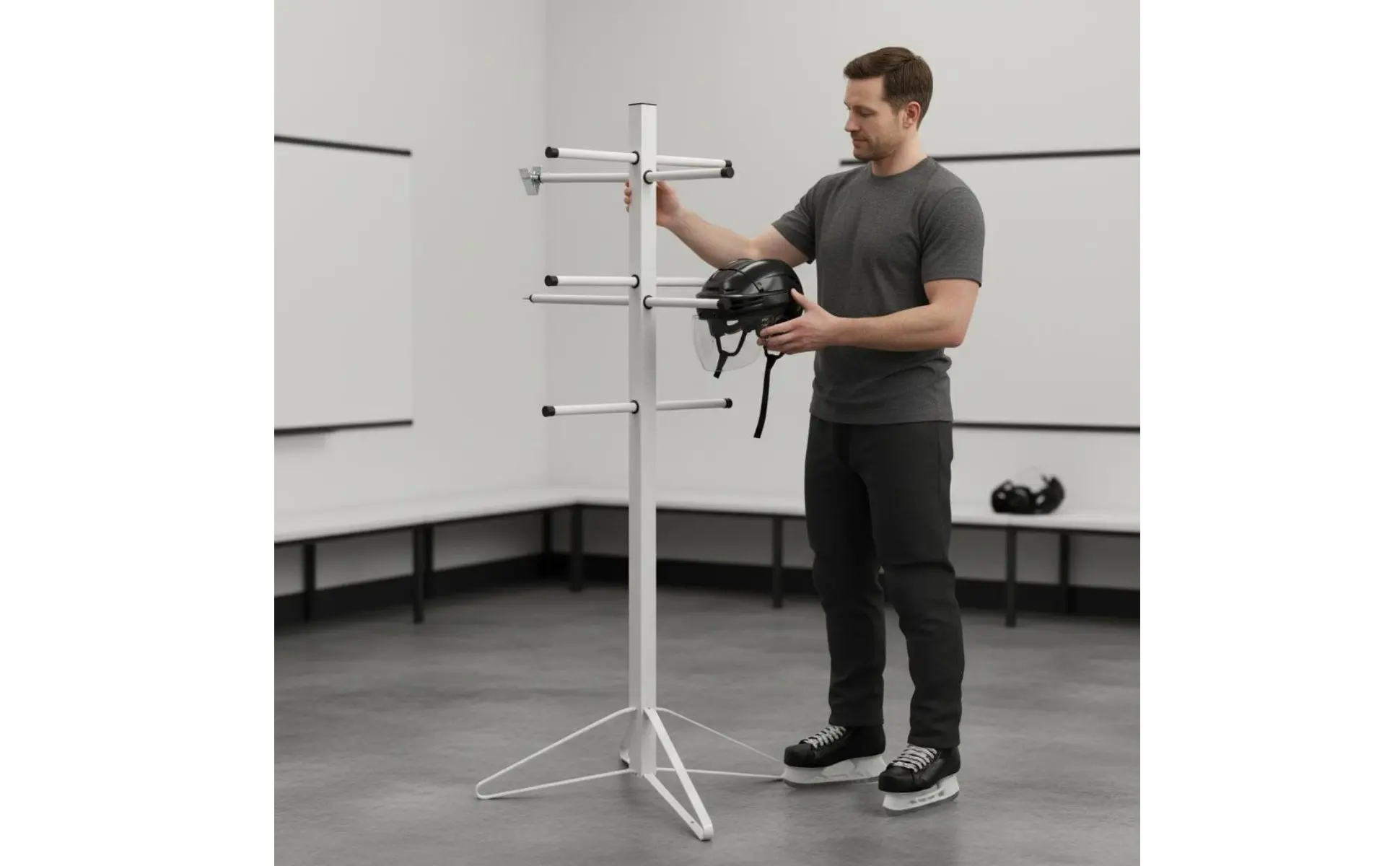 Hockey Gear Drying Rack Stable Base Hockey Equipment Drying Rack Vertical Gear Organizer Easy Assembly for Garage Hockey Gear Drying Rack Stable Base Hockey Equipment Drying Rack Vertical Gear Organizer Easy Assembly for Garage