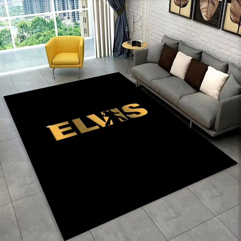 Retro The King E-Elvis Presley Non-Slip Area Rug for Living Room,Bedroom,Playroom,Soft Carpet Floor Mat Home Decor Rug  Room