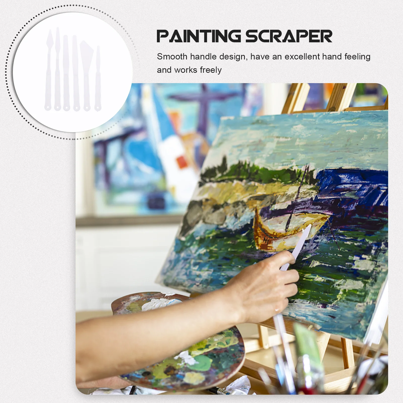 

30pcs Scrapers Smooth Handle For Art Painting Ceramic Pottery Modeling Fabric Wall Decoration Plastic Spatula Painting Tool