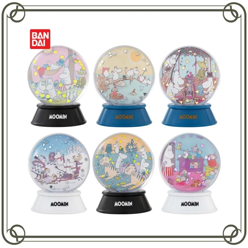 Bandai Gashapon Moominvalley Anime Figures Moomin Animation Scene Crystal Ball Desktop Prop Action Figures Model Kids Toy