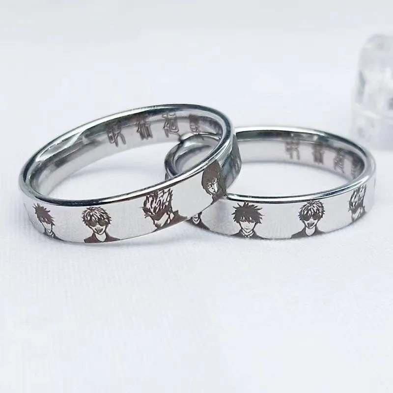 Jujutsu Kaisen Itadori Yuji التيتانيوم الصلب الدائري للرجال النساء الحد الأدنى خواتم الاصبع عادية غير يتلاشى حلقة قلادة هدايا جديد