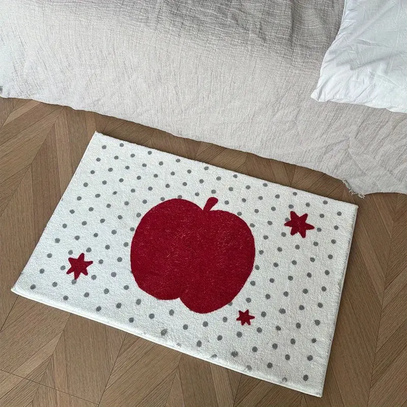 VIKAMA Patchwork Puppy Doormat Blue Stripe Dog Pink Cloud Welcome Mat Non Slip Soft Flannel Floor Rug for Front Door Entryway