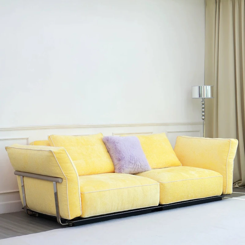 Fabric sofa removable and washable  sofa large apartment living room sofa high backrest Italian minimalist