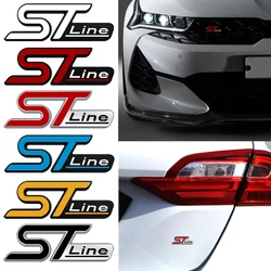 ST LINE Grille Emblem For FOCUS 2 3 MK7 MK8 MK5 MK6 Mondeo Fiesta Kuga MK3 Fusion Cover Decoration Rear Trunk Metal Stickers