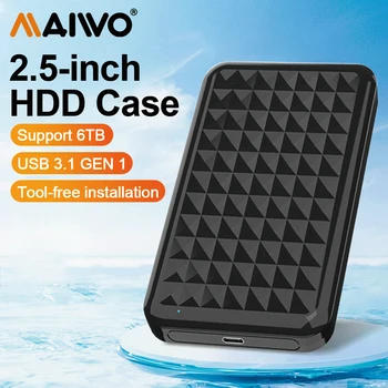 Maiwo-外付けハードドライブHDDハウジング,osata to USB 3.0,透明タイプc,pc,ラップトップ用のssdケース,6テラバイト,2.5インチ