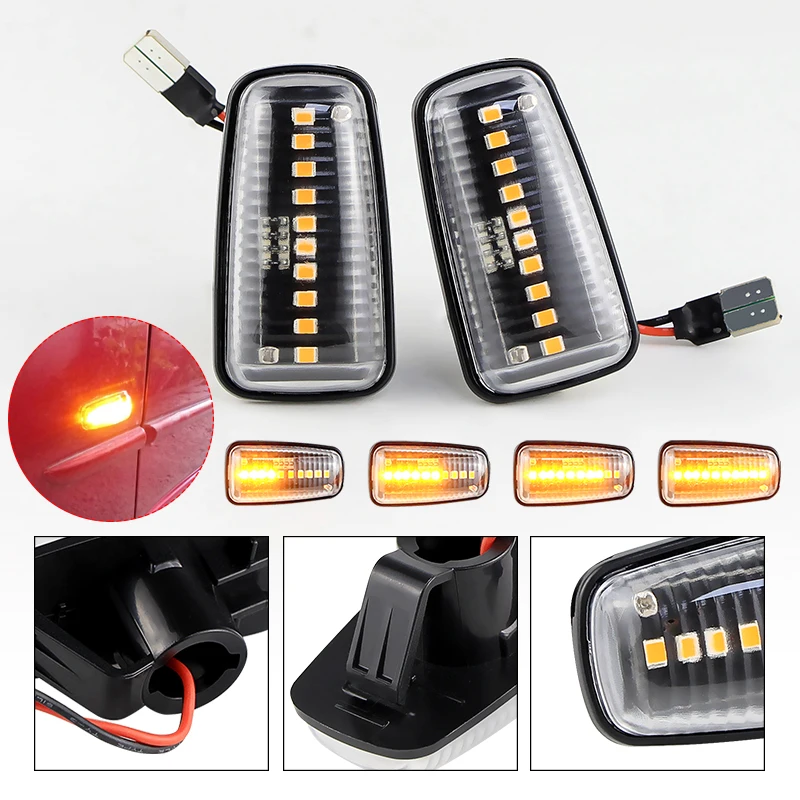 

2× for Fiat Scudo Ulysse for Peugeot 106 II/306 406 Break for Citroen Xantia Break XM LED Side Marker Light Flowing Turn Signal