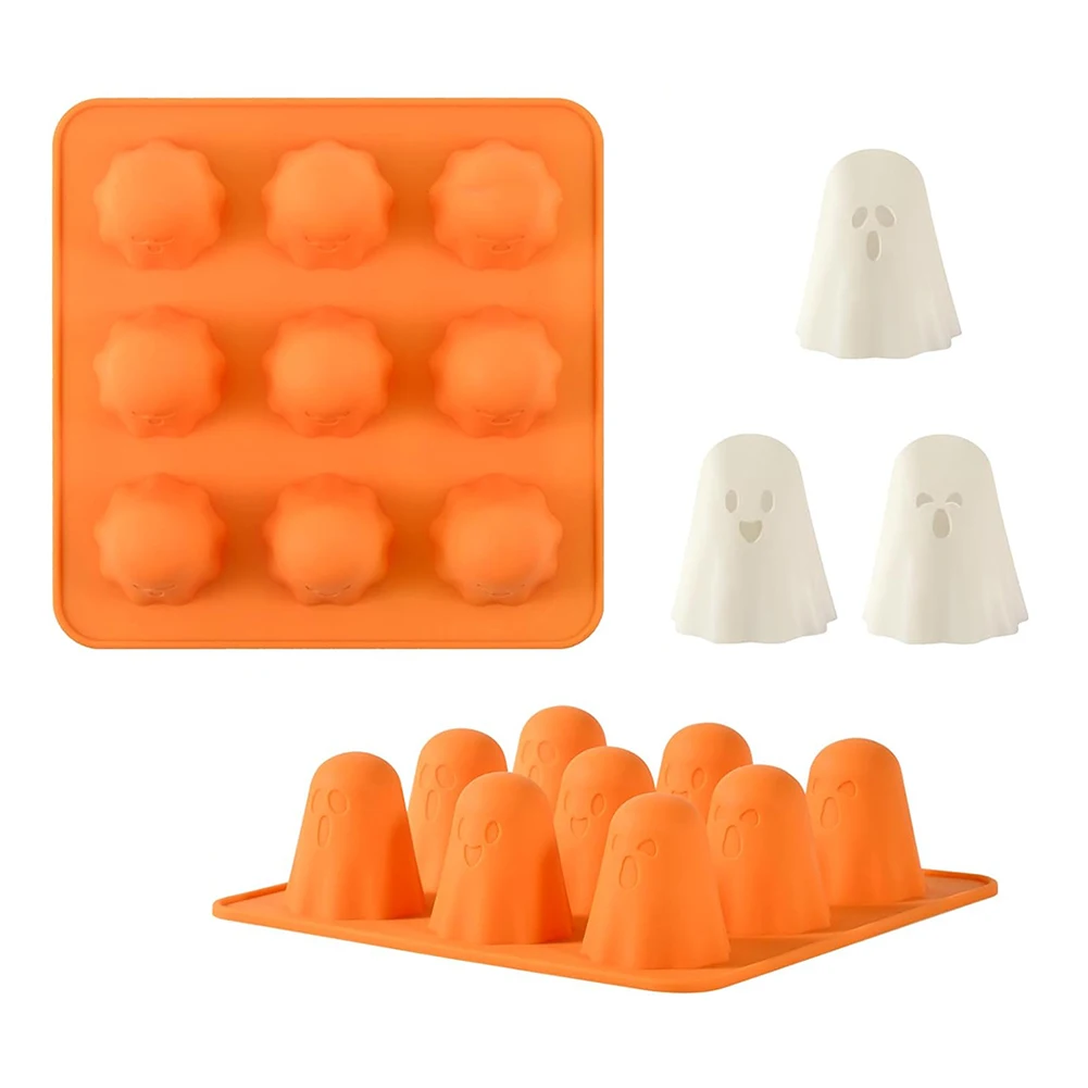 Ghost Chocolate Candy Molds Reusable Holiday Kitchen Tools Wear Resist Cute Ghost Ice Mould for Jelly Chocolate Candy Gummy