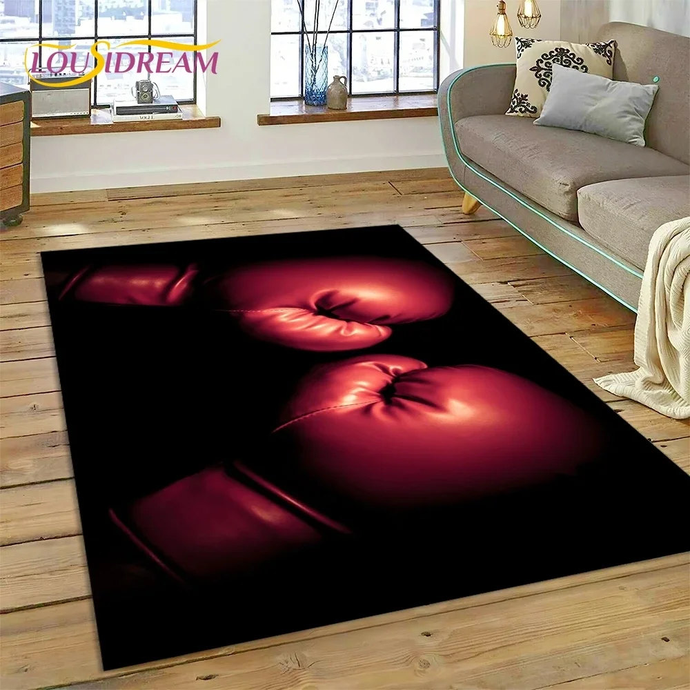 Boxing Gloves Boxer Fight Cartoon Rug Carpet for Living Room Bedroom Home Decor,Floor Mat Non-slip Decoration for Sofa Doormat