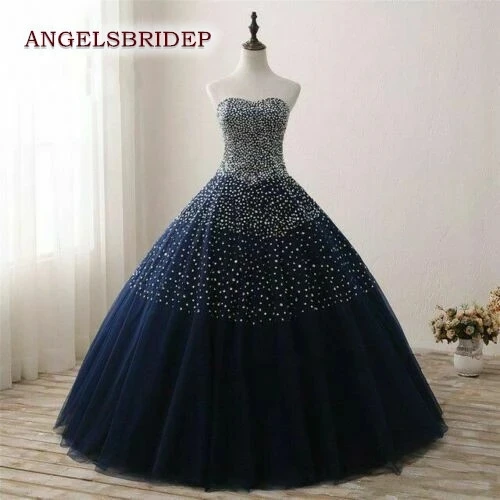 

ANGELSBRIDEP Quinceanera Dresses Ball Gown Real Photo Sexy Sweetheart Beading Tulle Sweet 16 Formal Birthday Princess Party HOT