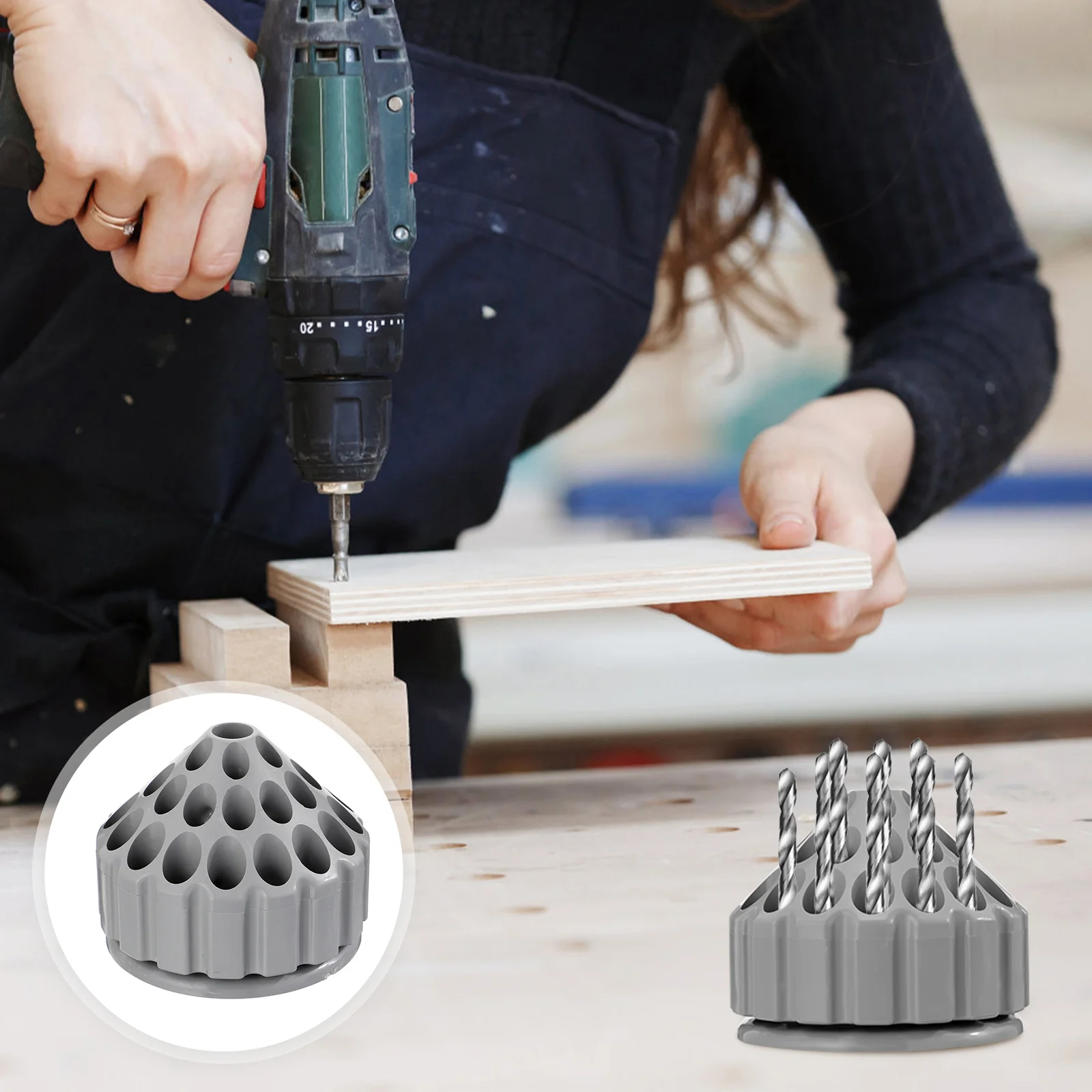 Rotatable Drill Bits Box Abs Material Honeycomb Design Organizer For Grinding Heads Classified Storage Tray Tool Storage Case