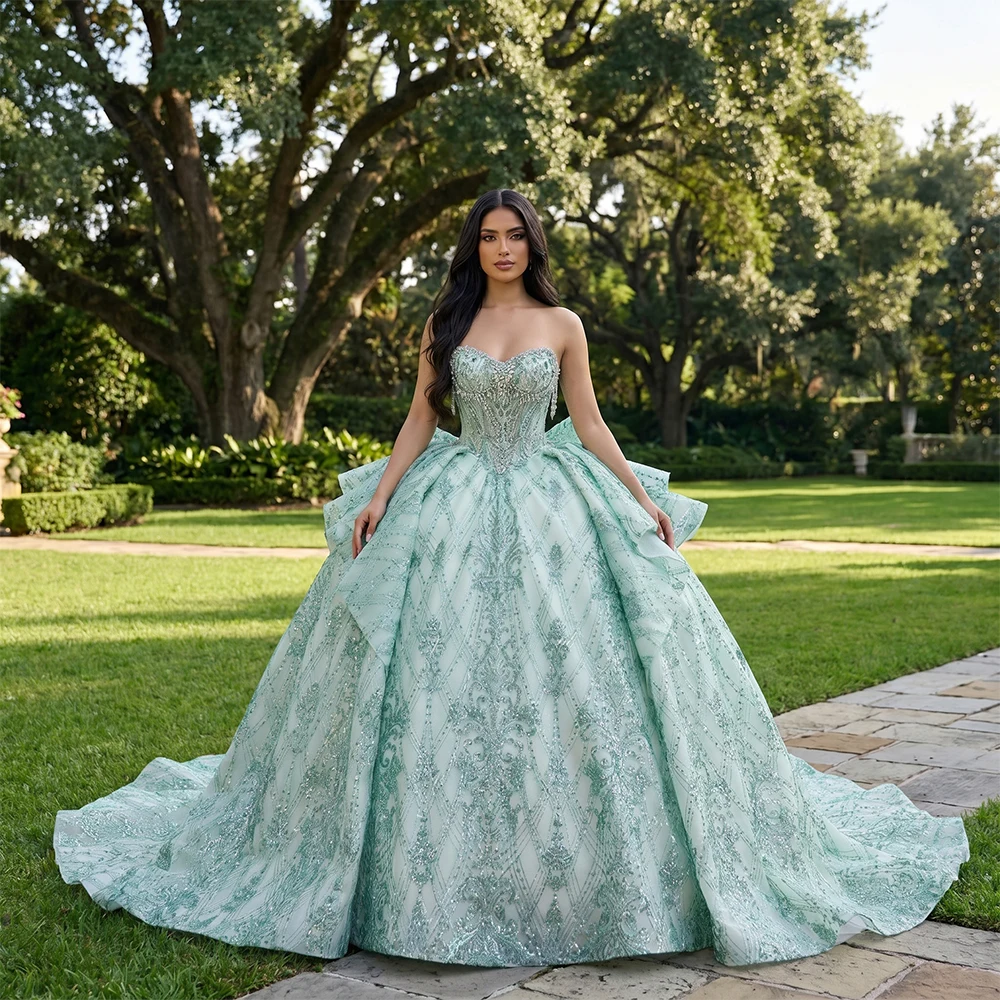 

Elegant 3D Floral Ball Gown Enchanting Beaded Customized Quinceanera Dress Premium Sleeveless Dress vestidos de 15 quinceañera