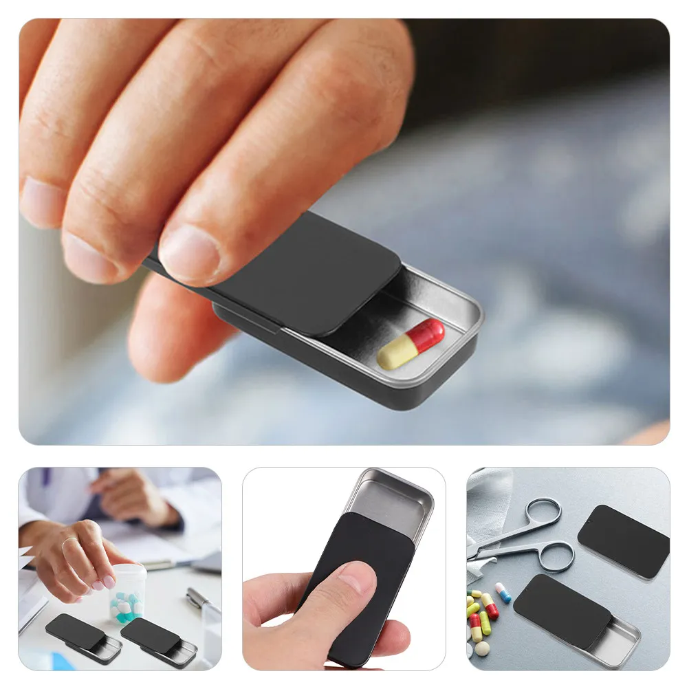 

Набор из 20 компактных жестяных коробок-органайзеров с выдвижной крышкой в винтажном стиле