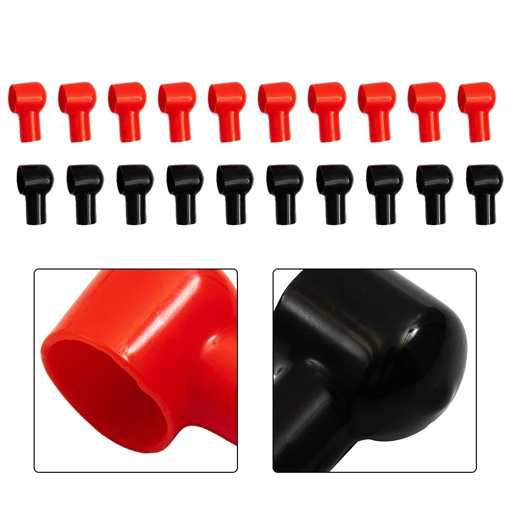 20Pcs Battery Terminal Covers Boots Insulate Protective Lug Cap Car Battery Cathode Positive Terminal Covers Ship Insulation