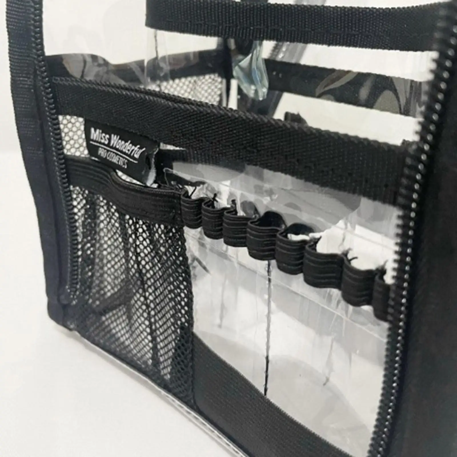 حقيبة تنظيم مكياج شفافة كبيرة مع سحاب لمستحضرات التجميل ومستحضرات التجميل