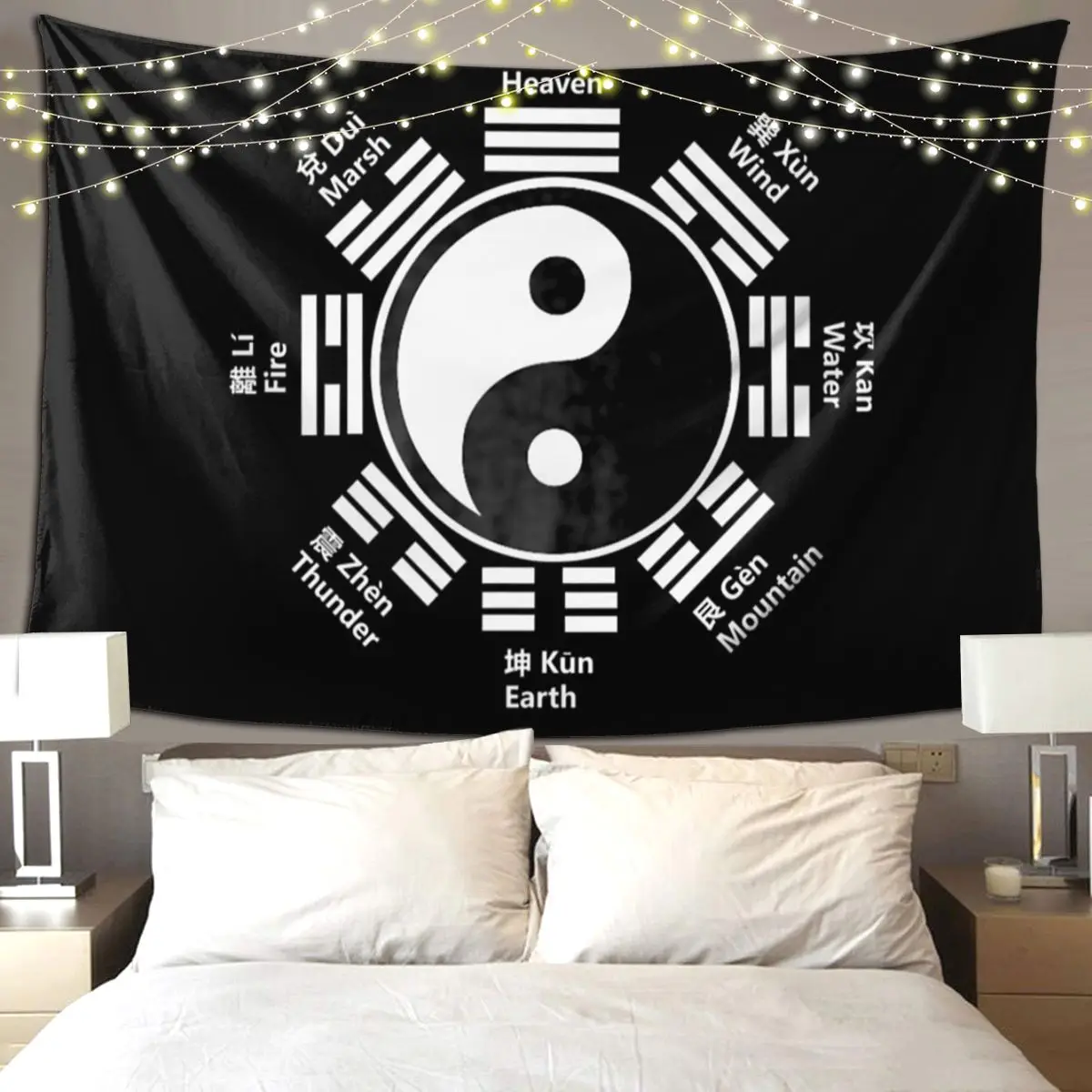 Yin Yang Symbol Tai Chi Bagua Feng Shui Gift Chinese Zen Essential Tapestry Funny Wall Hanging Aesthetic Home Decor Tapestries