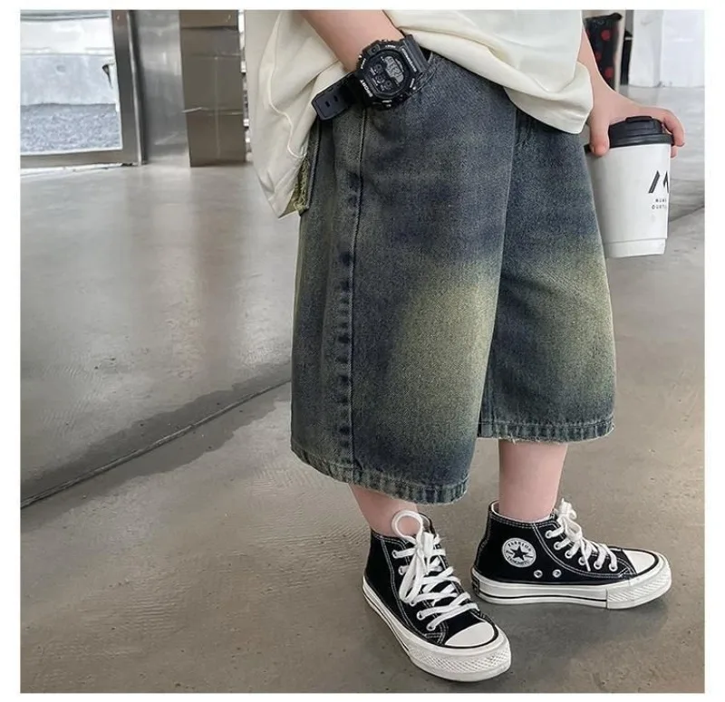 1-10 Jahre Jungen-Jeansshorts RAISE, lockere Sommer-Kindershorts mit elastischem Bund, lässige Shorts für Kleinkinder und Babys, Jungen-Jeansshorts – Detail 9