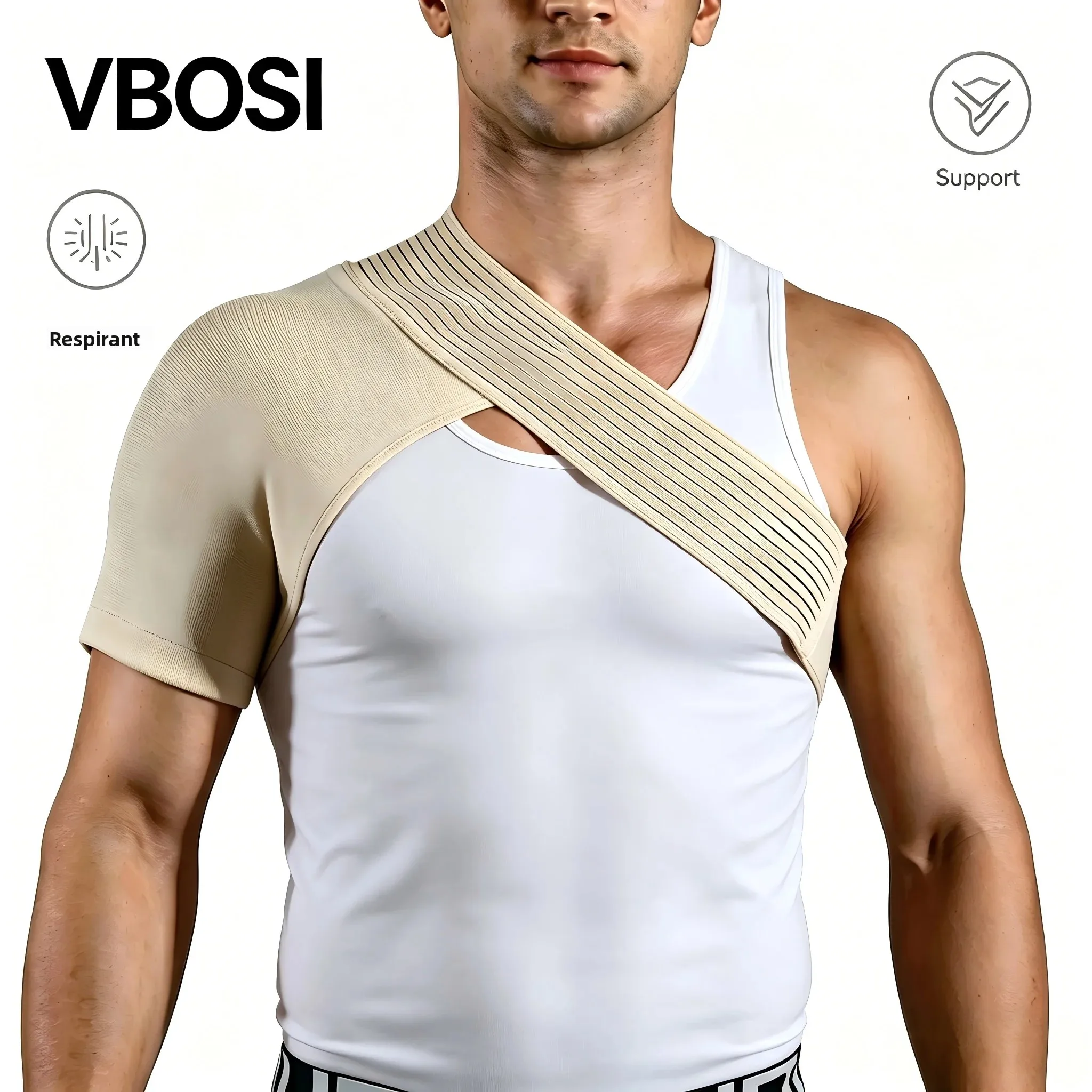 Attelle d'épaule VBOSi - Manchon de compression réglable pour le soulagement de la douleur de la coiffe des rotateurs, la récupération des blessures sportives et la stabilité