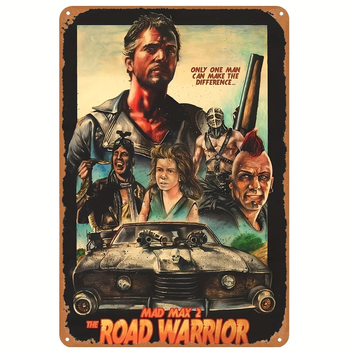 [Sinal de metal vintage] Rustic Mad Max 2: The Road Placa de metal vintage |   Placa de lata interna/externa durável com design retrô