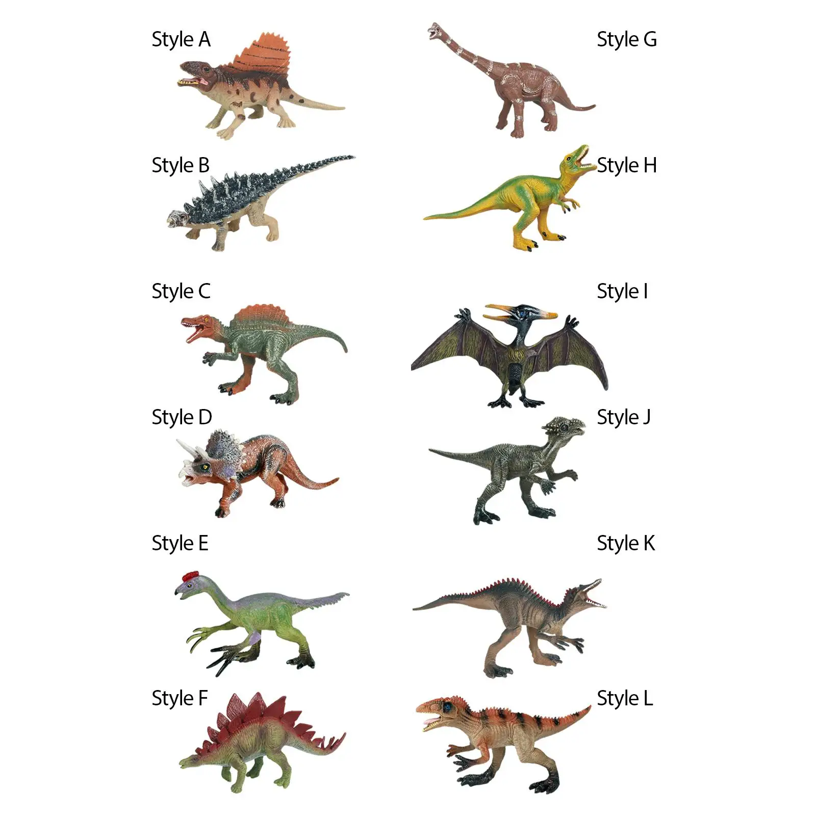 2Pcs Realistic Dinosaur Figures Small Dinosaur Figurines for Boys Toddlers