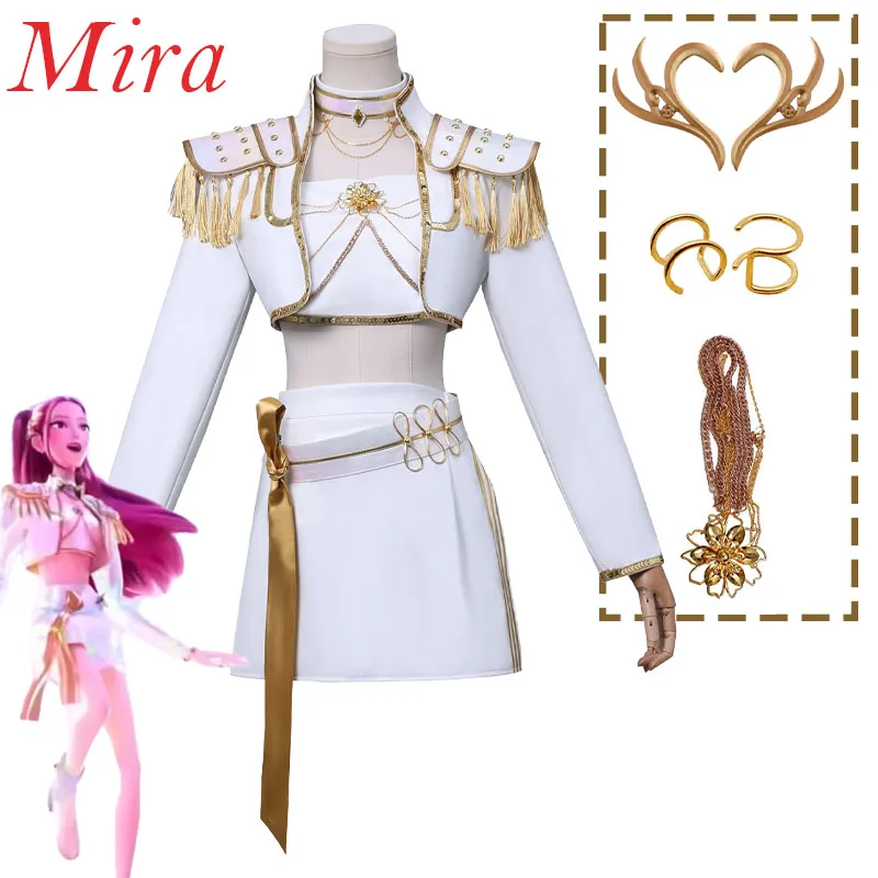 

KPop Demon Hunters Mira Косплей Костюм KPop Mira Косплей Наряд Mira Костюм Охотник на демонов Руми Зои Косплей Одежда Женская