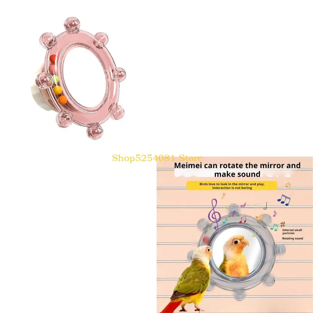 AXYC Engaging Windmill Mirror Ball Toy for Parrots Promotes Natural Pecking and Play Behavior