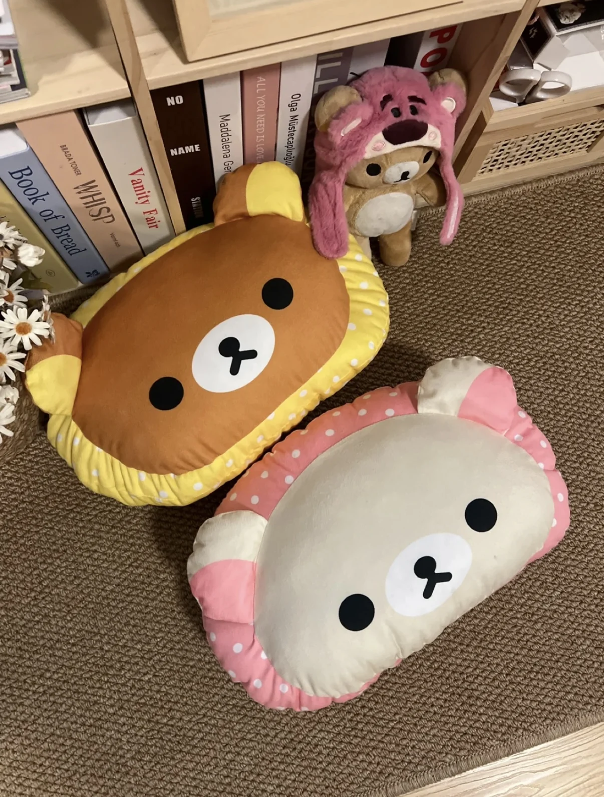 Rilakkuma Kawaii Bär Gefüllte Puppe Weiches Sofakissen Anime Nickerchenkissen Schlafzimmer Dekor Weihnachtsgeschenk für Freundin