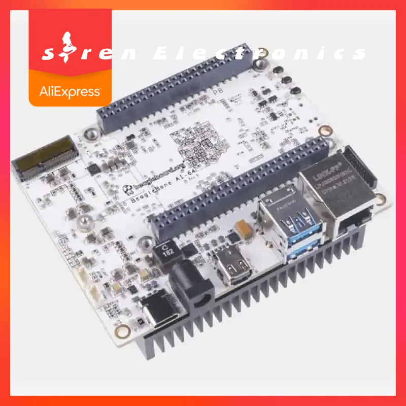 BeagleBone AI 64, TDA4VM, ARM Cortex-A72, 4GB RAM, 16GB eMMC, USB 3.0 Type-C, M.2 E-key AI64 BeagleBone AI-64