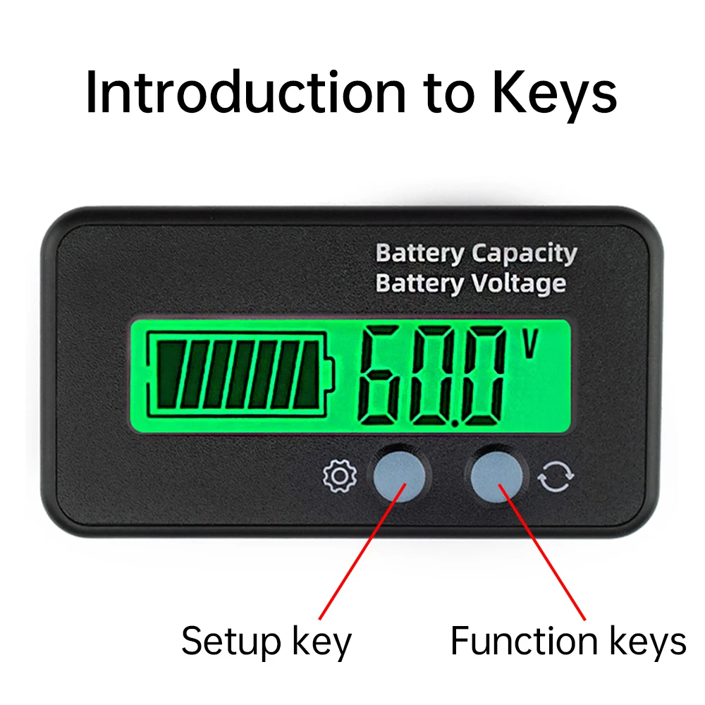 DC 6-100V Battery Capacity Indicator LCD Digital Electricity Meter Lead-acid Lithium LiFe PO4 Voltage Tester for Car Motorcycle