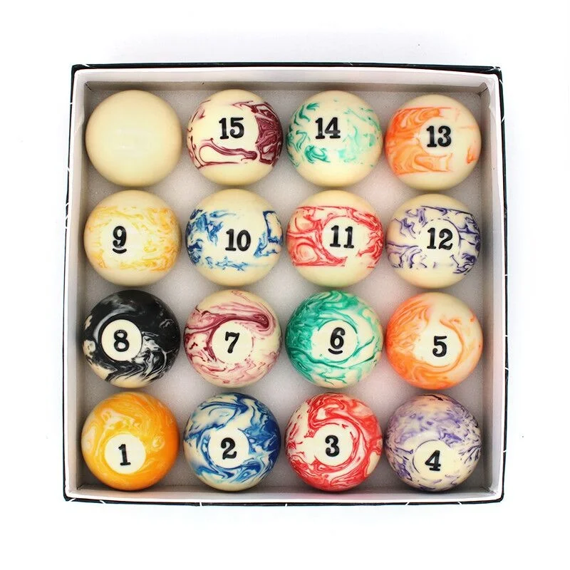 

Premium Quality Marble Color 2-1/4" 16pc/Box Billiard Pool Ball for Sale