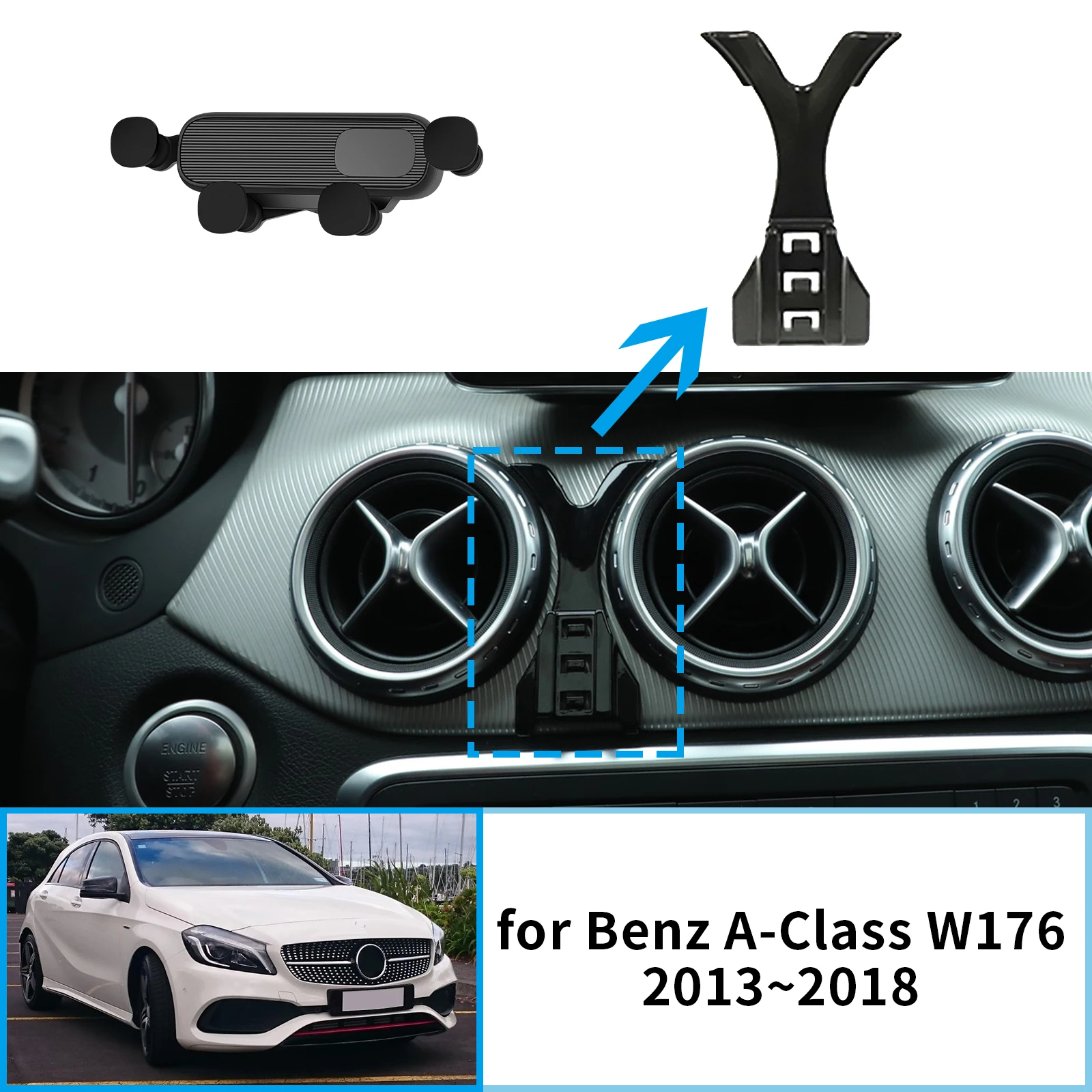 

Car Mobile Phone Holder for Mercedes-Benz A-Class 2013~2018 A45 AMG W176 GPS Bracket Navigation Stand Auto Accessories