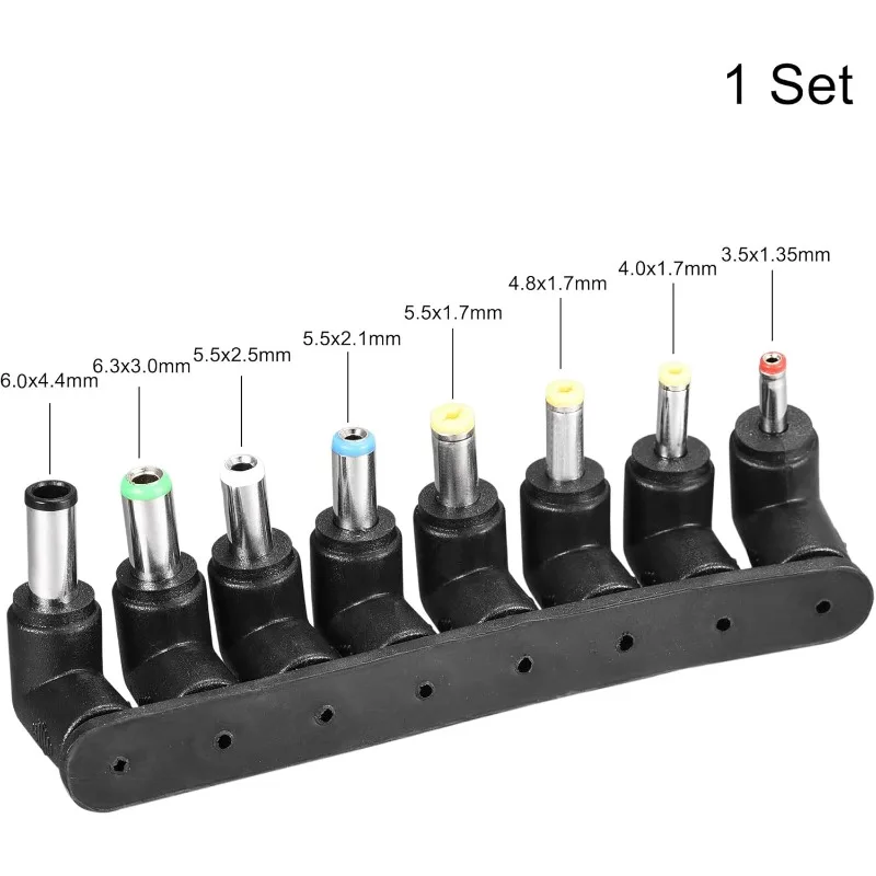 

DC Power Adapter Kit 8pcs 5.5 x 2.1mm Right Angle Jack Converter Barrel Connector Set