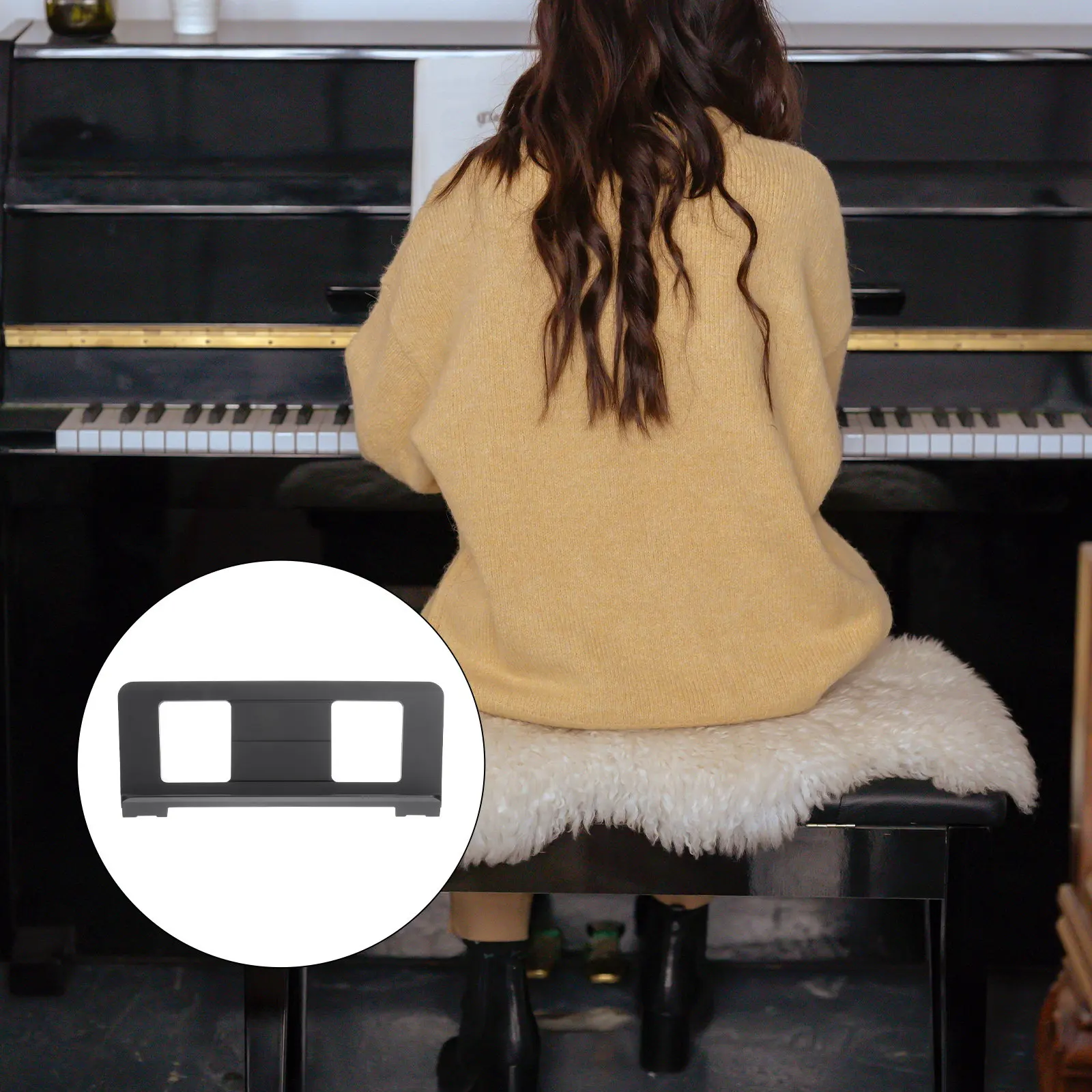 

Music Score Stand with Rugged ABS Build Portable Sheet Music Holder for Practice Easy Carry Elegant Finish No Burrs Safe Hands