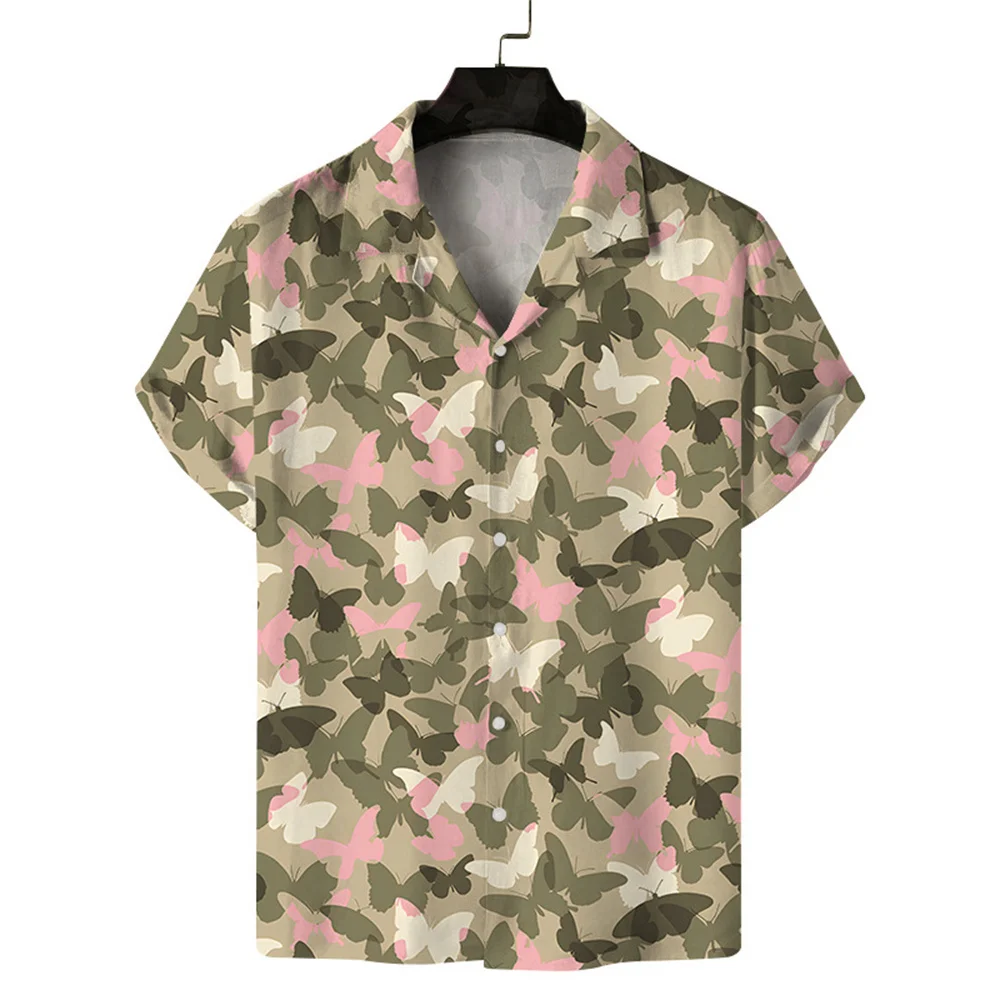 Camicia floreale da uomo stile pittura ad olio hawaiana moda risvolto stampato in 3d con bottoni camicie a maniche corte Y2k top Oversize Casual