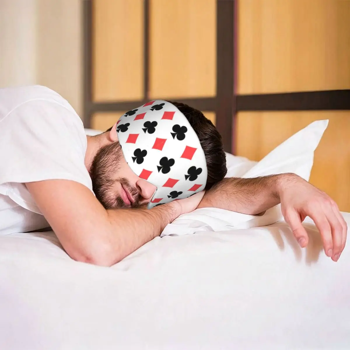 Poker Card Pattern Clubs And Diamonds sleep mask Light Blocking Portable Eye Cover for Girls Boys Travel Party Eyeshade eyepatch