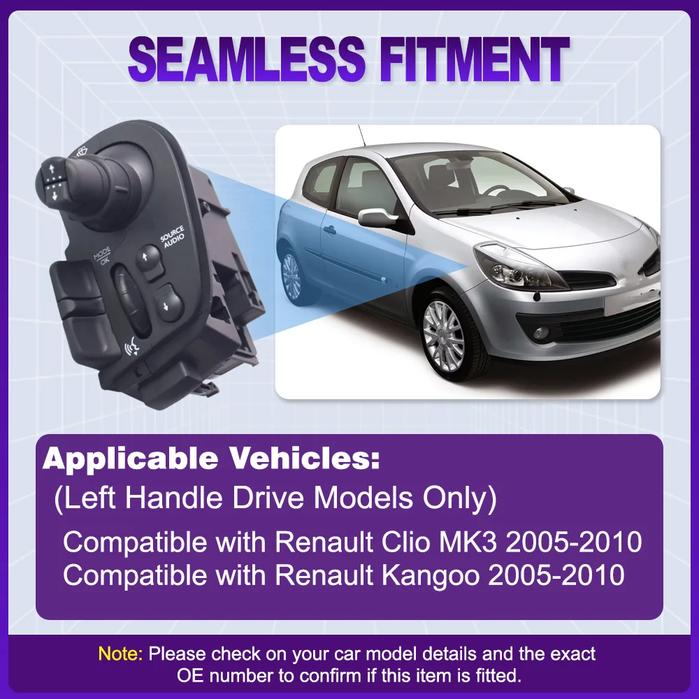 

8201590631 7701068114 Автомобильный комбинированный радиоприемник и переключатель дворников, переключатель рулевой колонки для Renault Kangoo Clio MK3 2005-2010