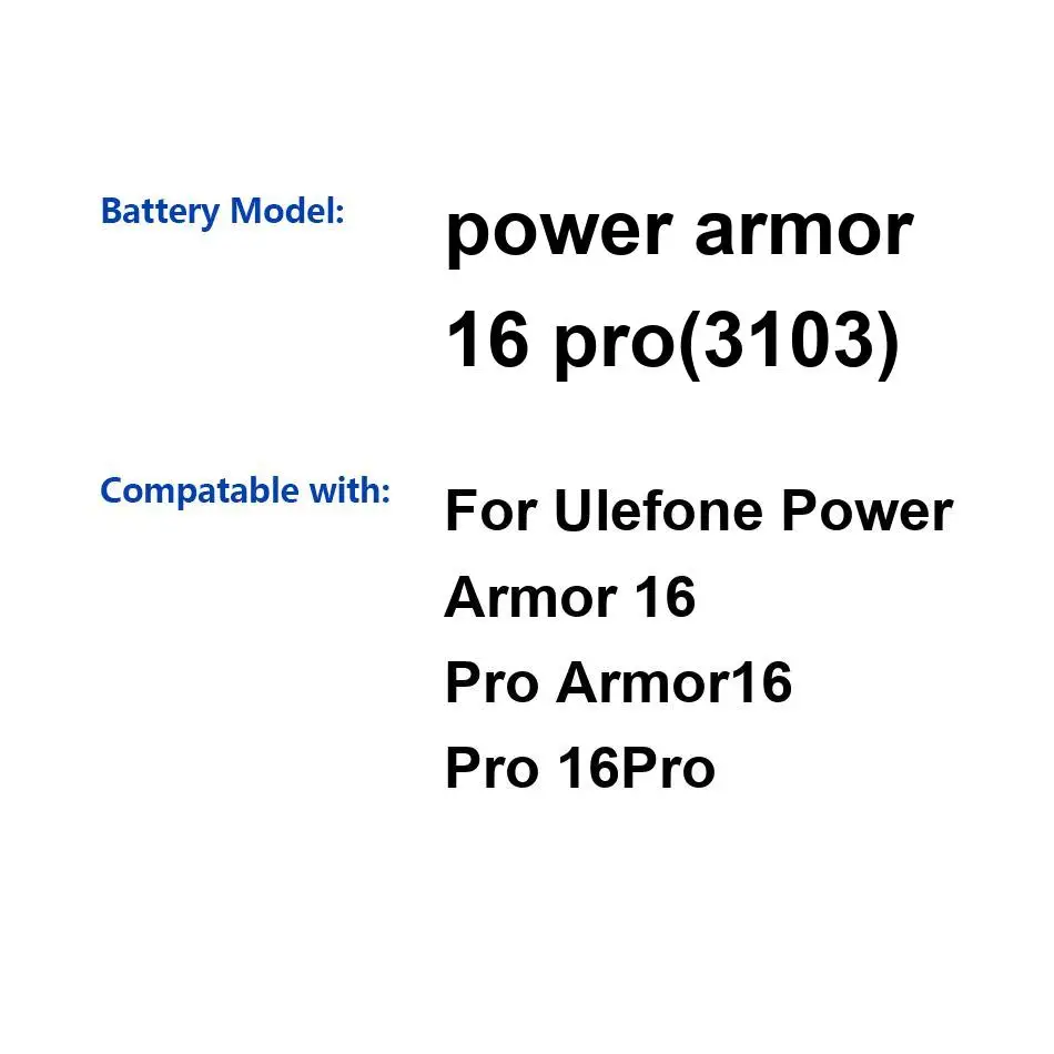 

Mobile Phone Battery 9600Mah For Ulefone Power Armor 16 Pro Armor16 16Pro 3103