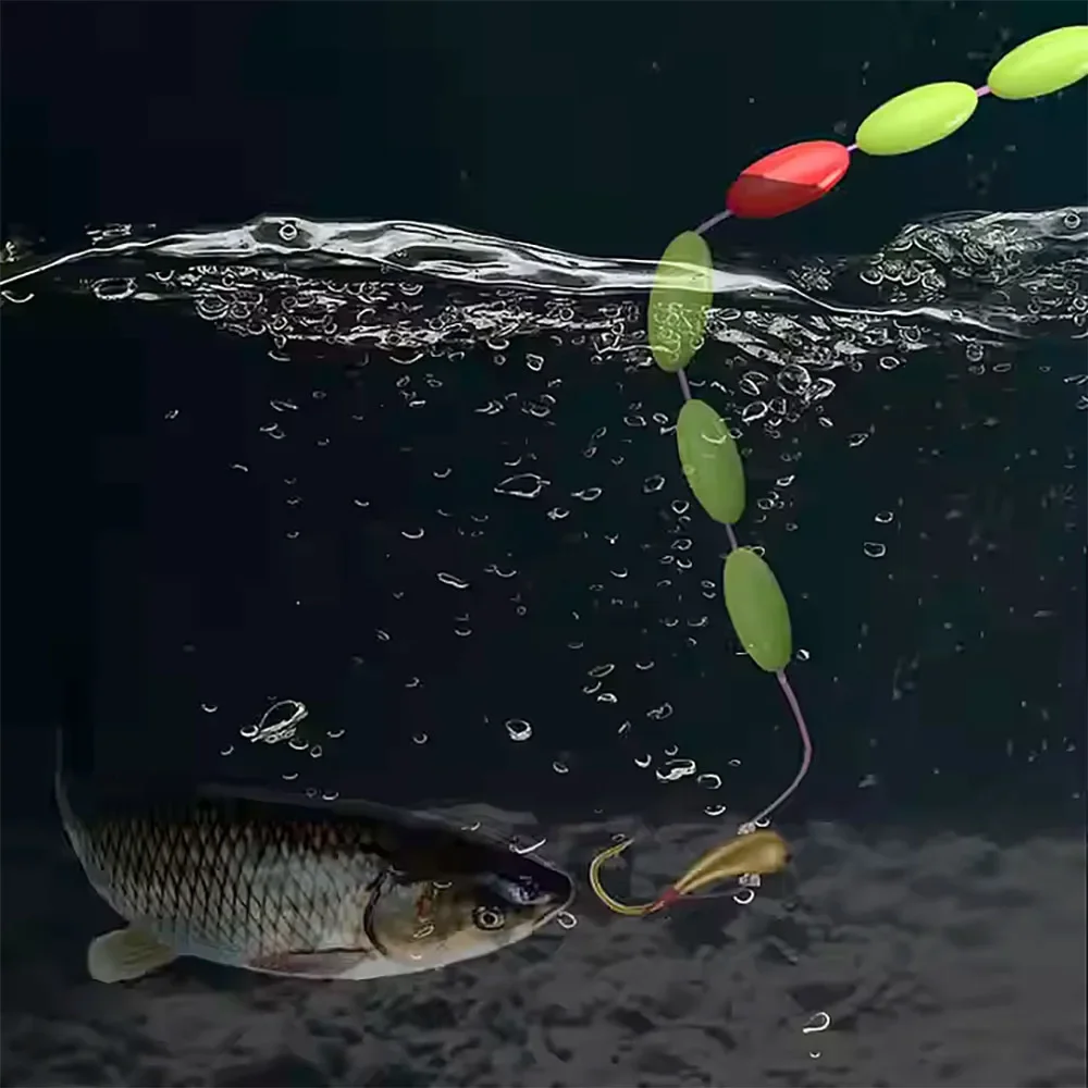 12 مجموعات/72 قطعة المطاط الصيد بوبر سدادة مجموعة 6 في 1 أصفر أحمر البيضاوي الفضاء الفاصوليا يطفو لتزوير الصيد اكسسوارات