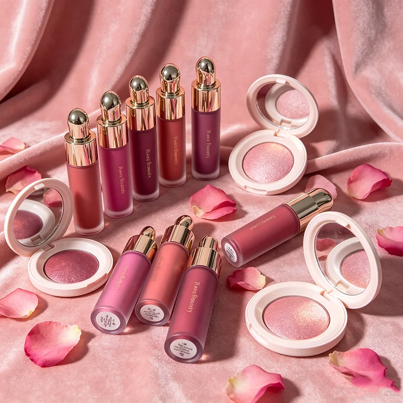Rare Beauty Mild Touch Velvet Fluffy Silky Creamy-to-dust Cheek Tint Sheer Slim Fit Mild Touch Fluid Blush Organic Glow Makeup